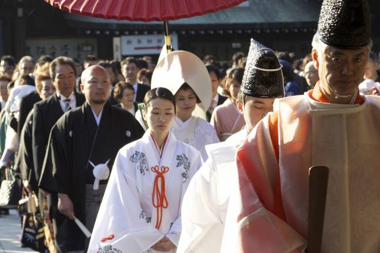 A wedding at Meiji Jingu