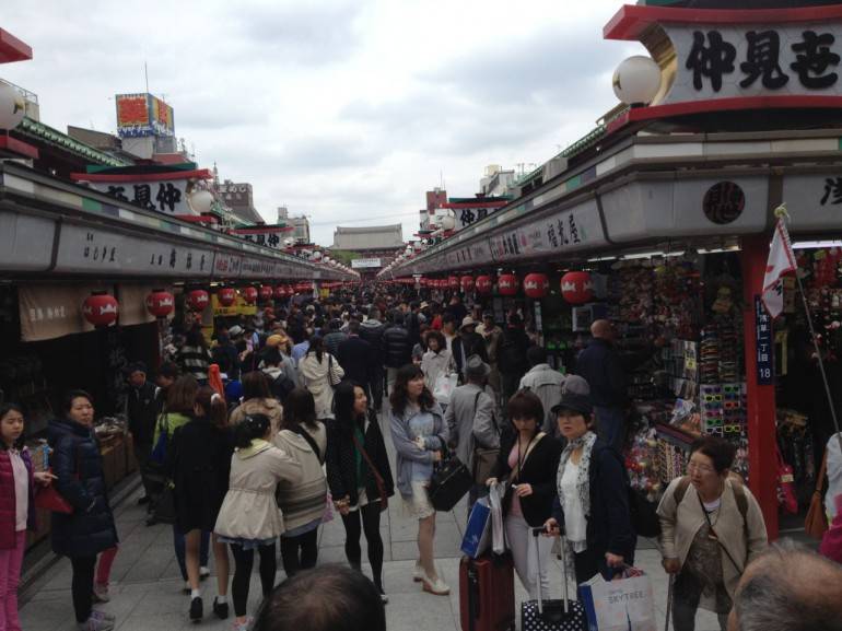 The shopping street at Sensoji.