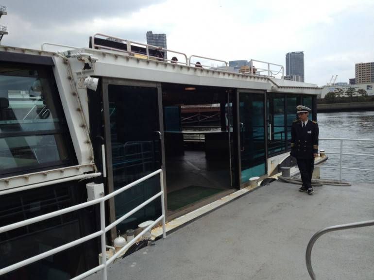 Boarding the water bus.