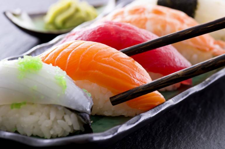 Sushi pic via Shutterstock.