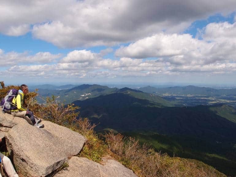 The summit of Nyotai Peak at Mt Tsukuba.