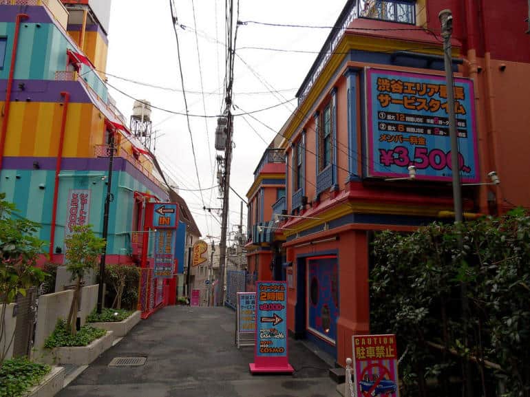 Colourful love hotels