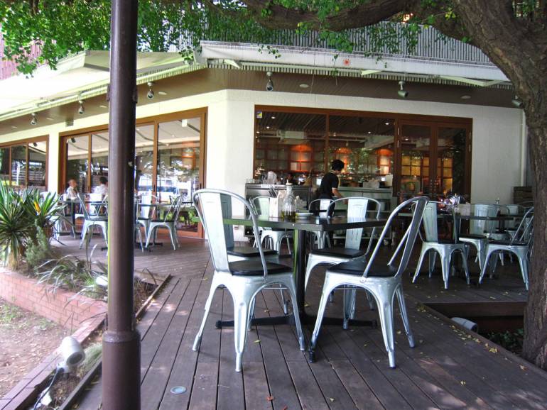 Tokyo terrace seating at the Royal Garden Cafe.