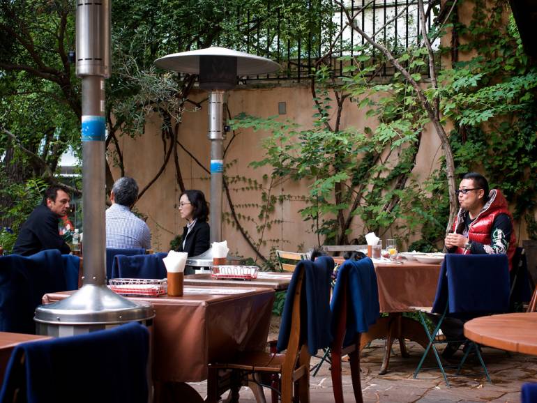 Lunchtime terrace at La Boheme.