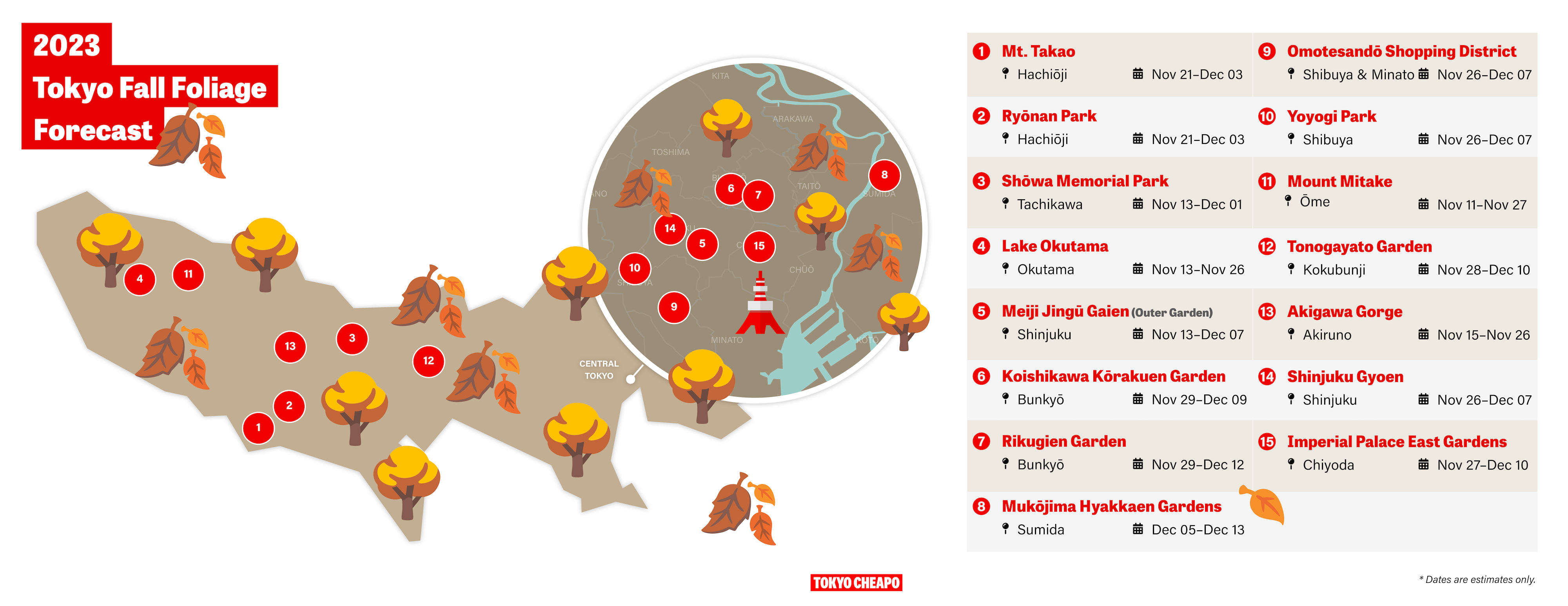 Tokyo Fall Foliage Forecast 2024 | Tokyo Cheapo