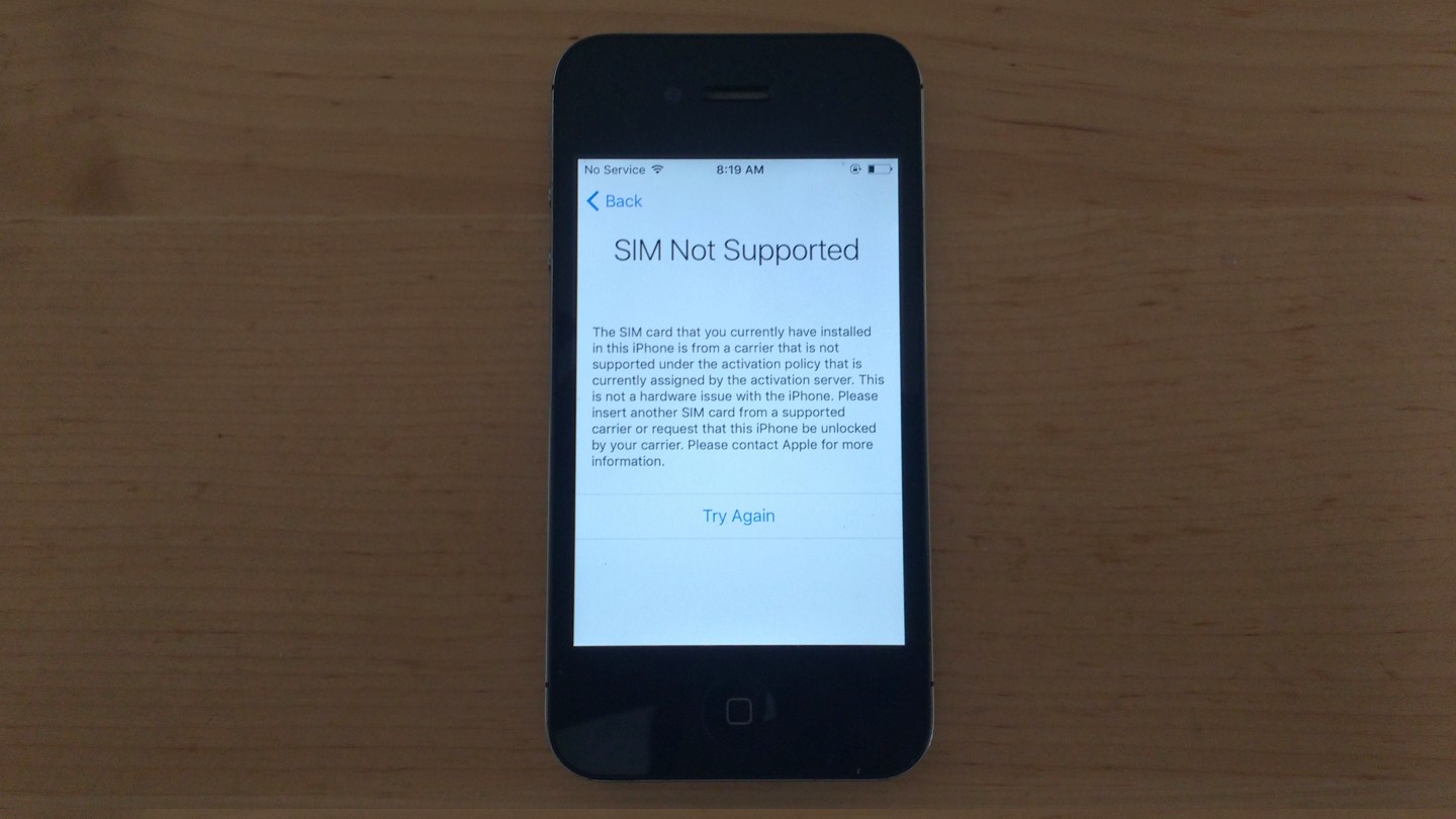 Gevey ultra no sim card installed on iphone 6