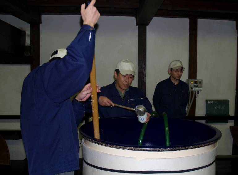 Brewing up some sake.