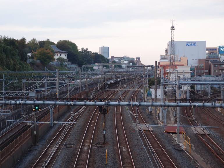 Train tracks at Nippori Station