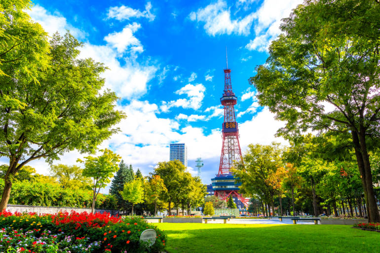 sapporo tv tower in summer