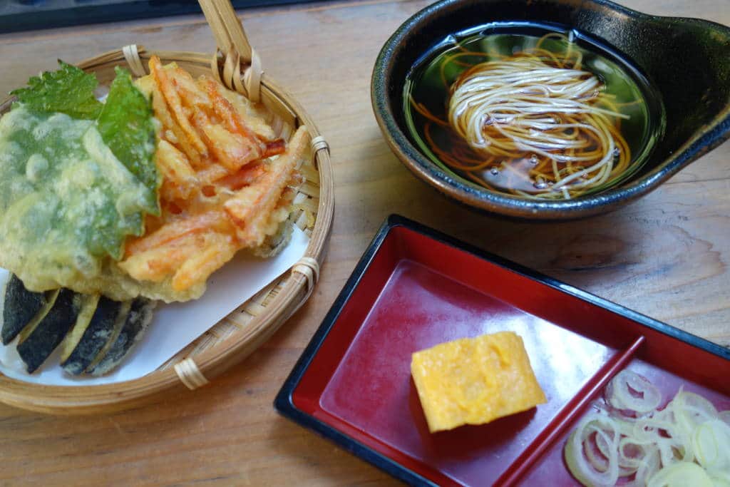 nagashi somen and tempura