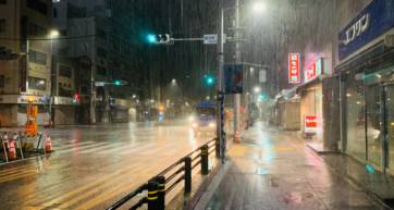 tokyo typhoon rain
