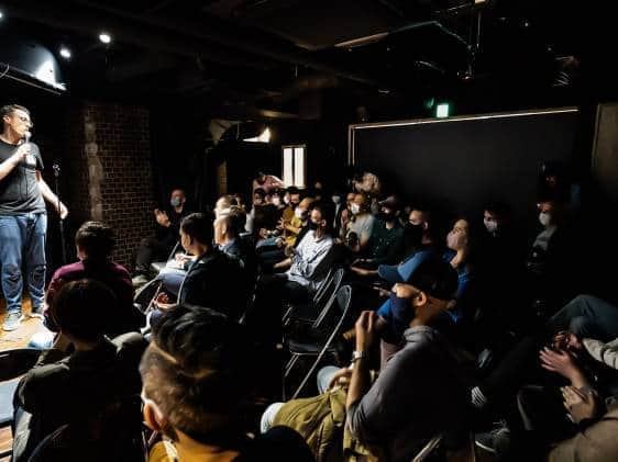 audience laughing at comedy in Tokyo Comedy Bar