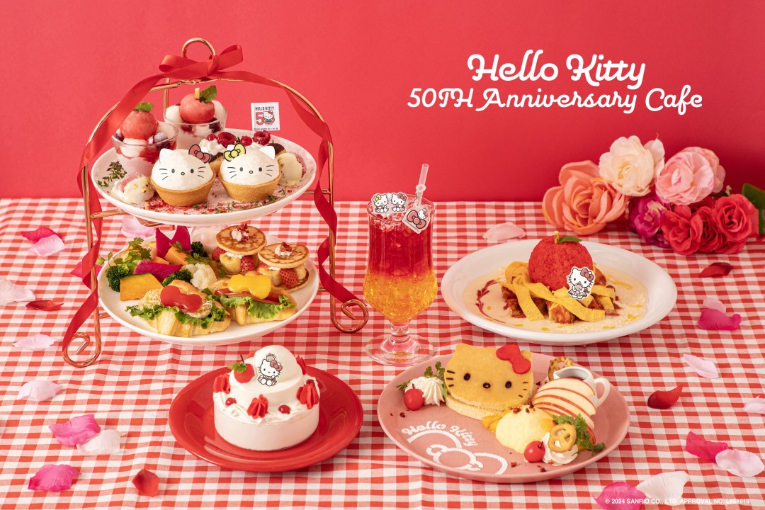 SANRIO Hello Kitty フルコンプ　ハローキティ　レストラン Hello Kitty 50th Anniversary Café, Sep 13–Oct 27, 2024