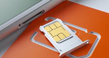 physical SIM card on tray