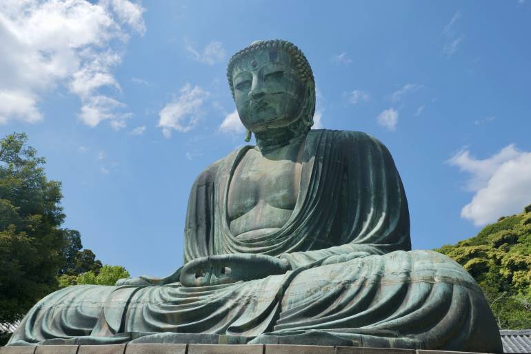 Close up of Great Buddha of Kamakura