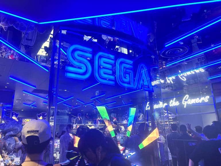 Sega store tokyo on opening day July 18 2025