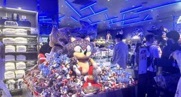Sonic merch at the Sega Store Tokyo