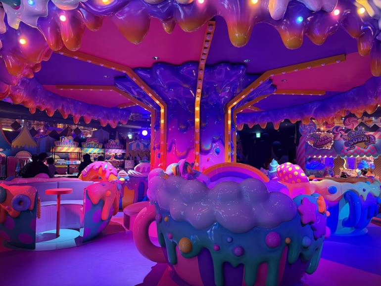 tea cup ride in kawaii monster land