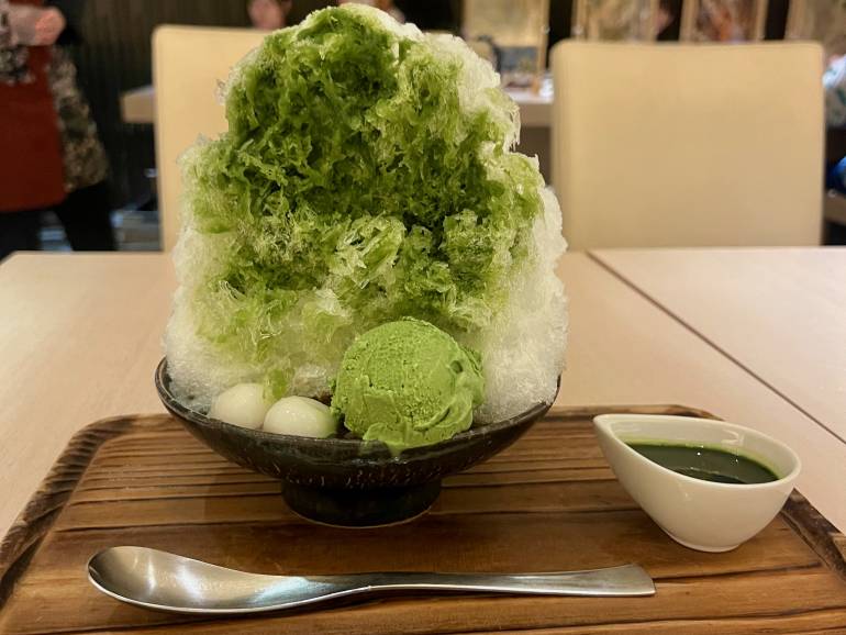 Matcha kakigori in Yokohama