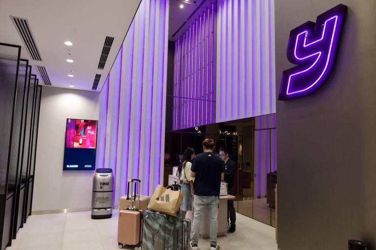 Reception desk at YOTEL