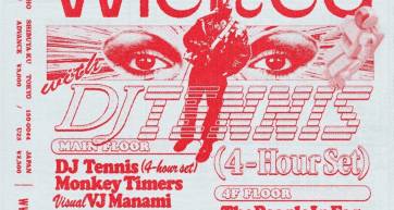 Wicked DJ tennis Zaiko event poster