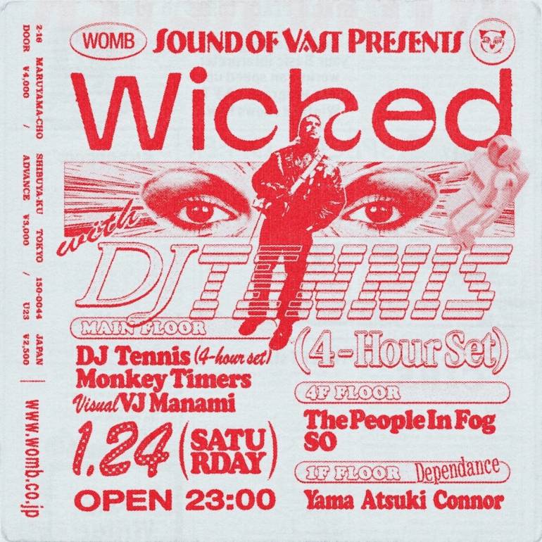 Wicked DJ tennis Zaiko event poster
