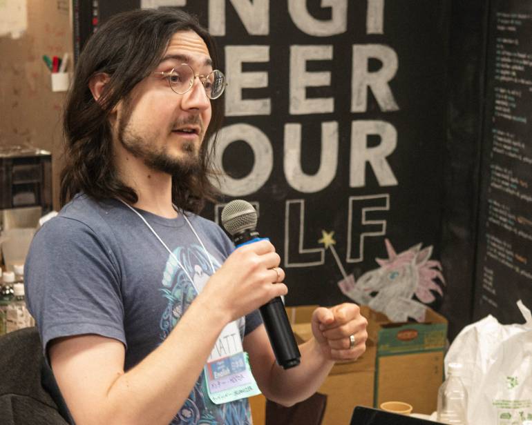 Matt at Global Game Jam.