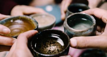 Toast with sake