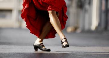 Flamenco dancers legs