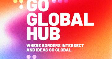 Go Global Hub 2026 event visual: Where borders intersect and ideas go global