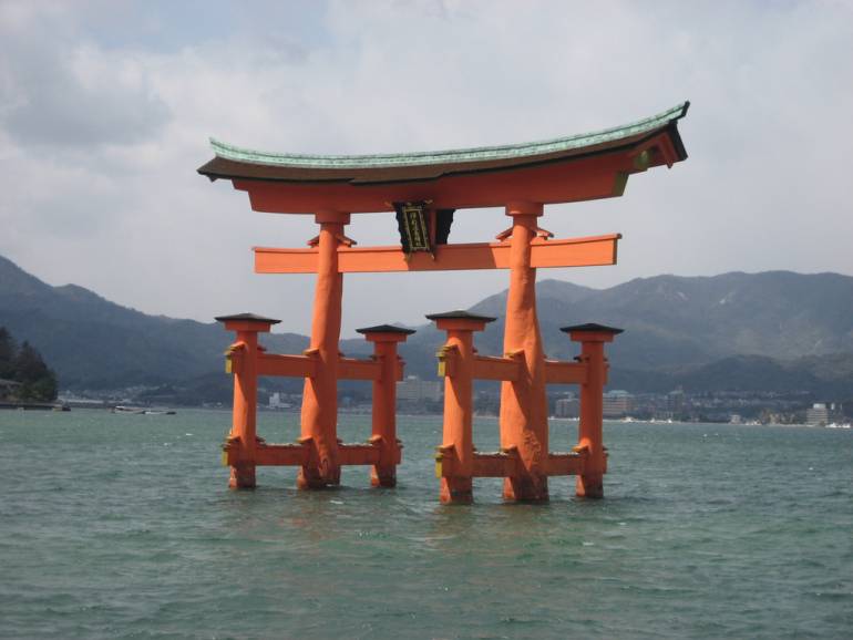 Gates to a shrine, in the sea. This is Miyajima. #onlyinjapan
