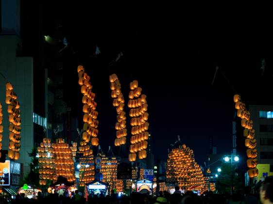 Akita Kanto Festival parade lanterns