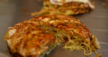 Sliced Okonomiyaki