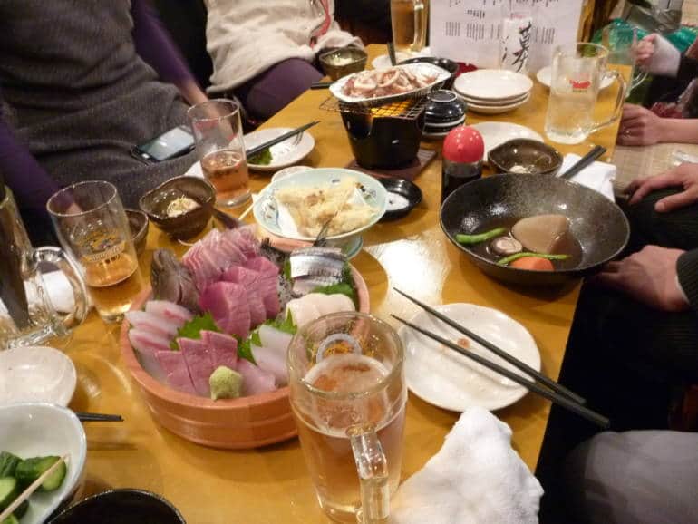 Japanese restaurant group meal