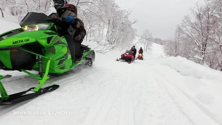 powder snow safari by snowmobile hokkaido