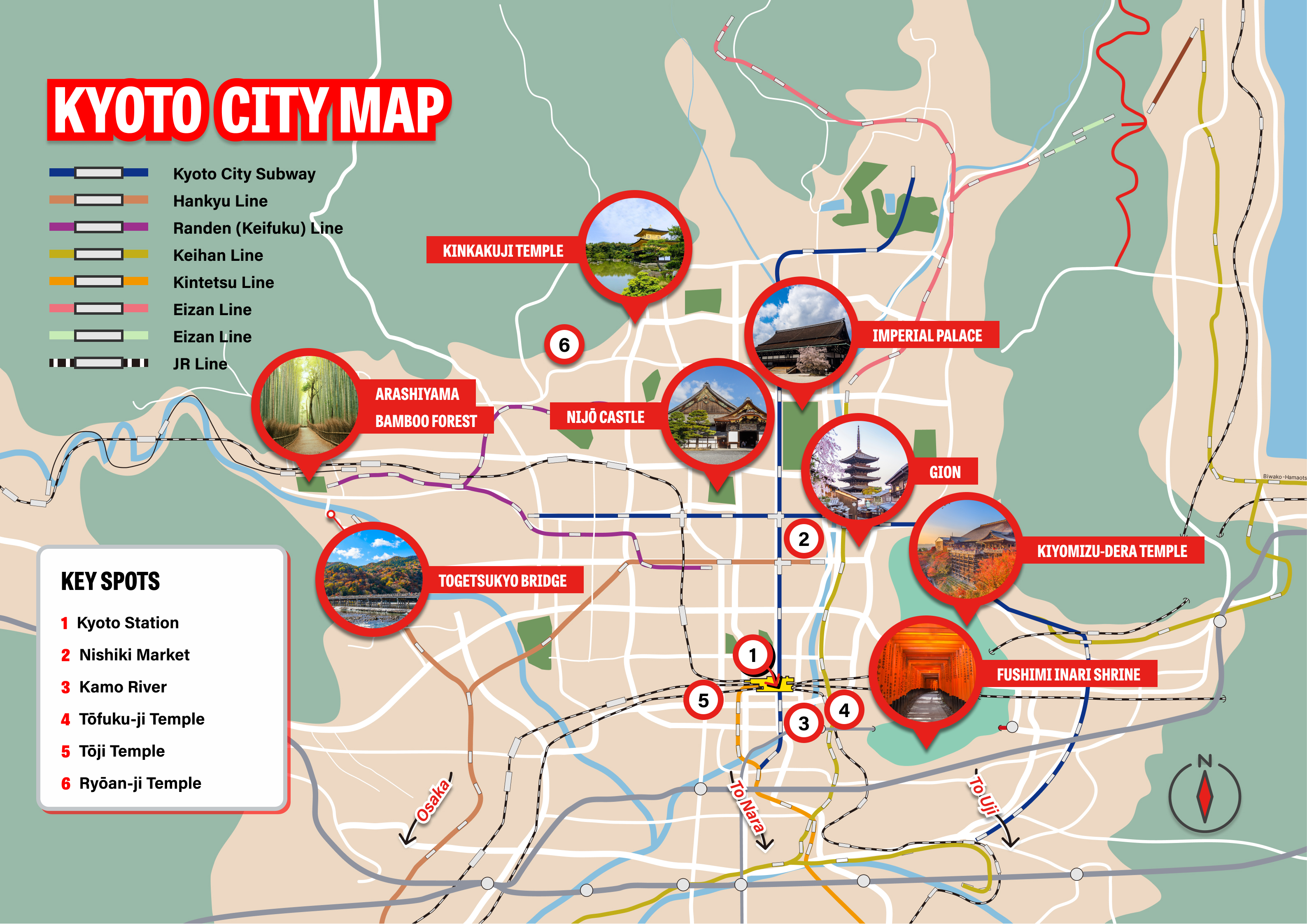 Kyoto Sightseeing Map Kyoto Sightseeing Map