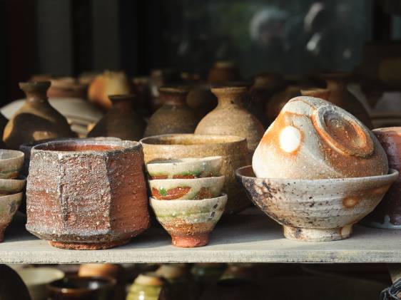 Contemporary potter using traditional techniques. Kyoto.