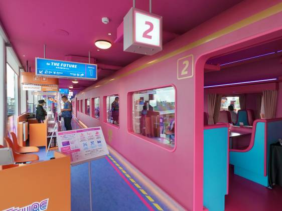 Pink carriage at Future Train Diner