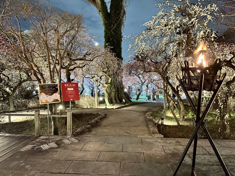 Entrance to the plum garden at Kitano Tenmangu Shrine, for the Kyoto Nippon Festival 2026