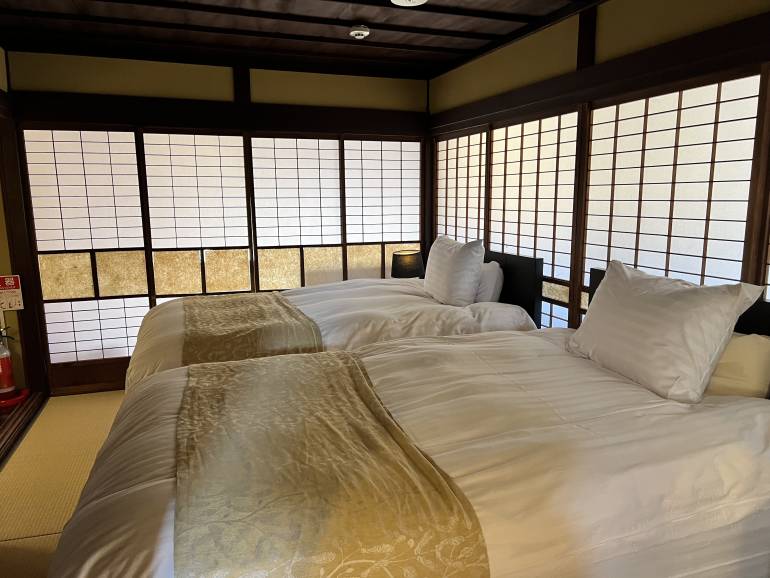 Bedroom in Hontaku room at Iizukatei