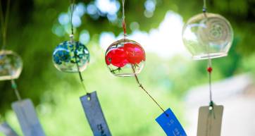 Summer wind chimes. Summer scenery in Japan. Accessories to heal the summer heat.