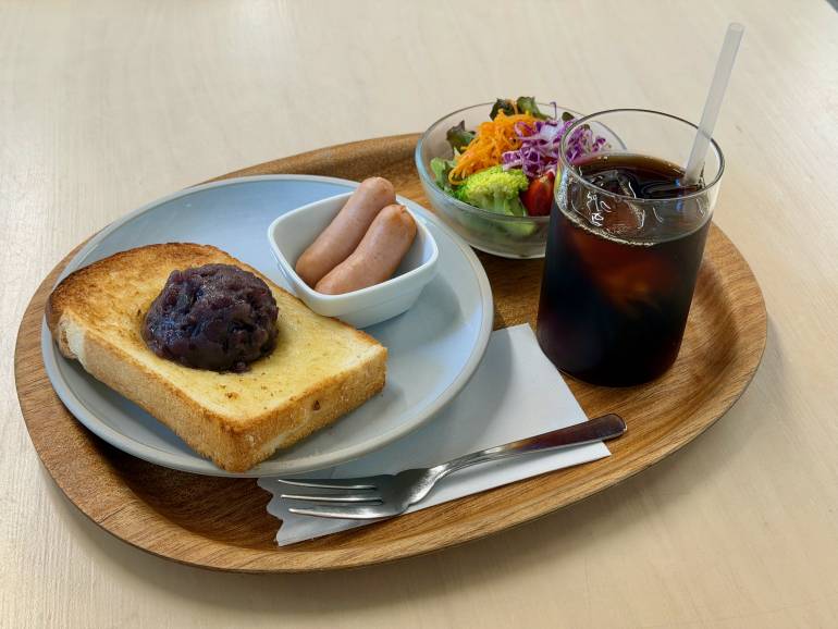 Ogura toast at Kissa Nanaban