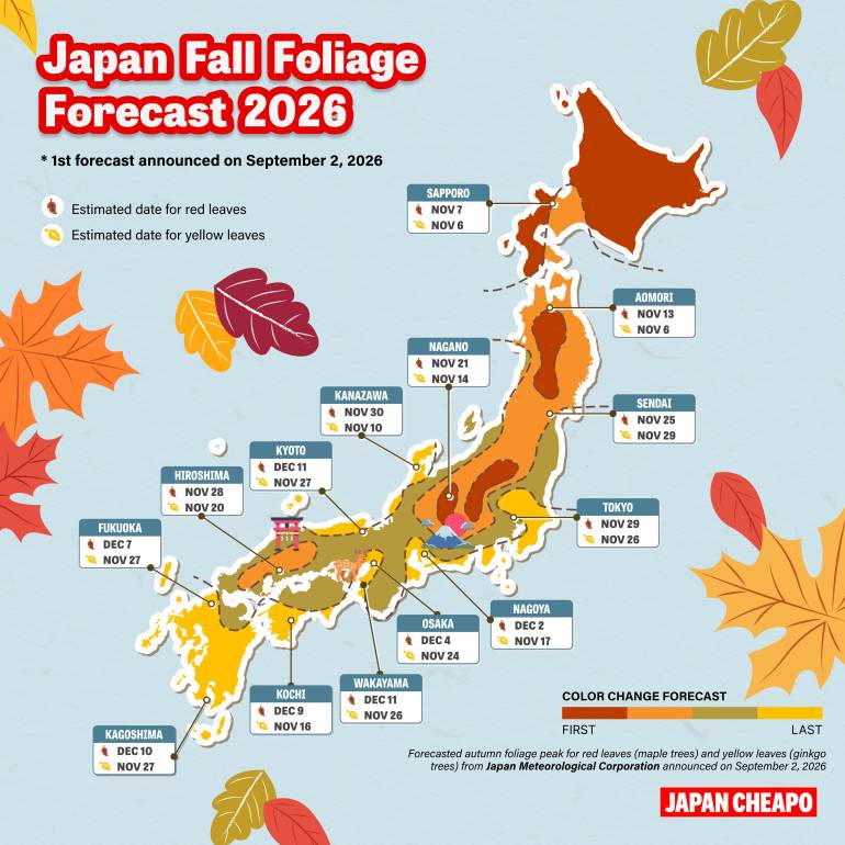 Japan Fall Foliage Forecast 2025 — Updated | Japan Cheapo
