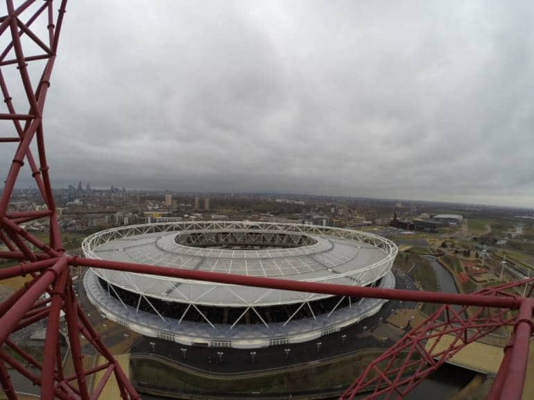 View of the Olympic Stadium, from the Orbit looking North West