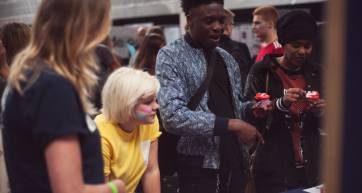 students at a freshers' fair
