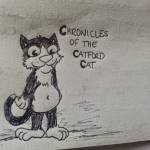 A cat drawn on a wall