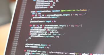 A page of code on a screen