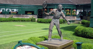A statue of the tennis player Fred Perry