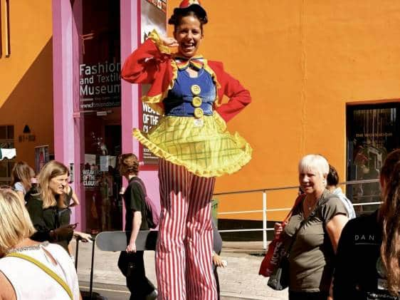 Stilt walker at Bermondsey Street Festival