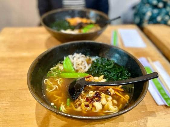 A fresh bowl of ramen inside Taro Ramen in Soho London